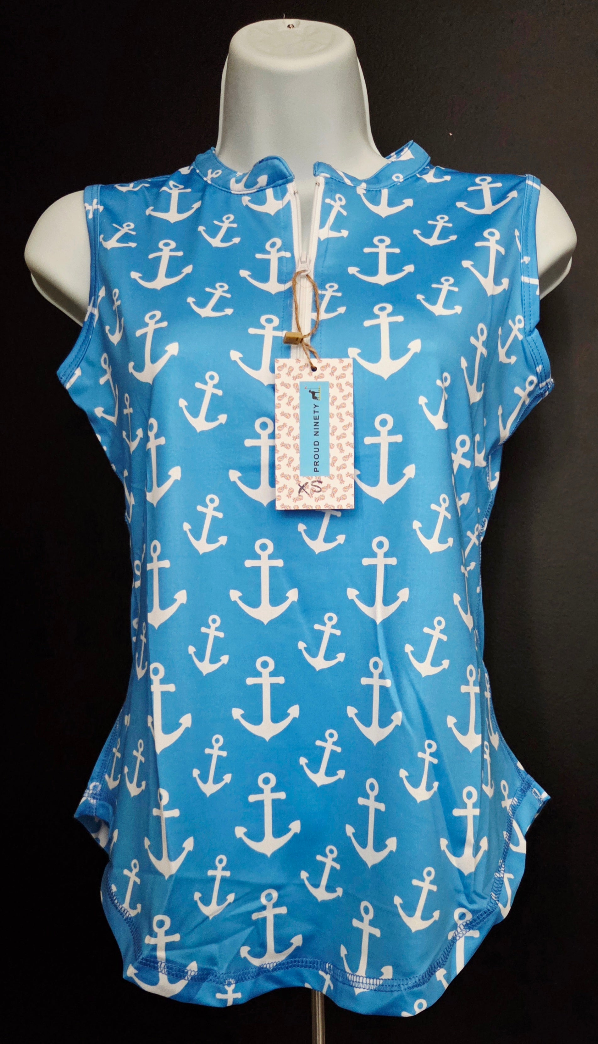 Women's Golf Sleeveless Shirt - Anchor Design