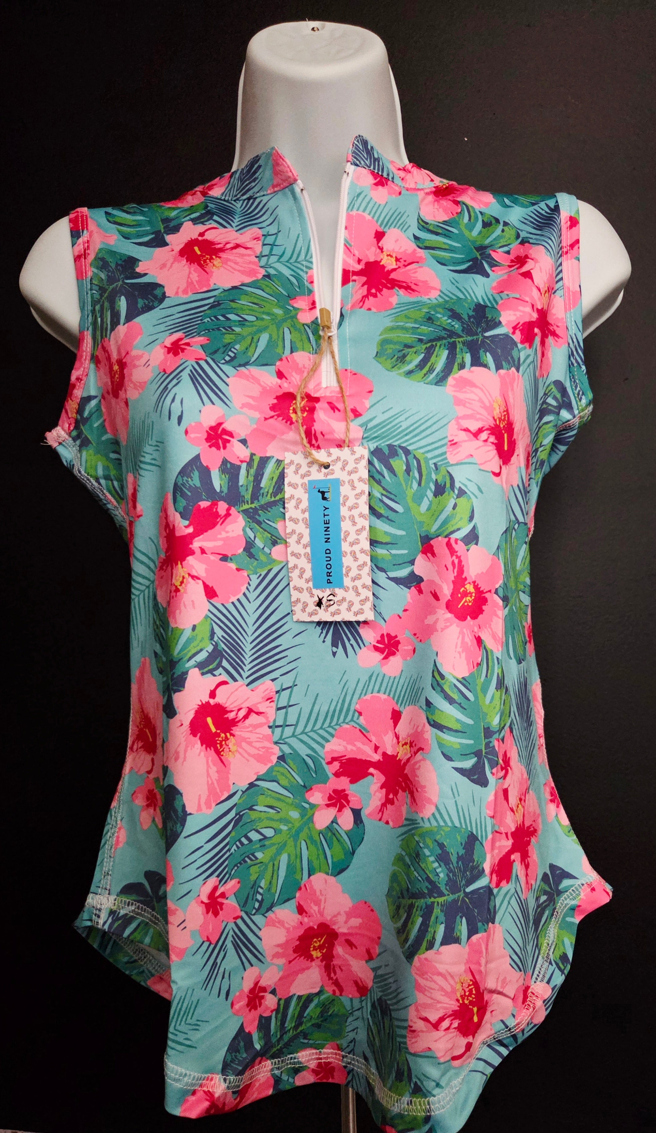 Women's Golf Sleeveless Shirt - Flower Design