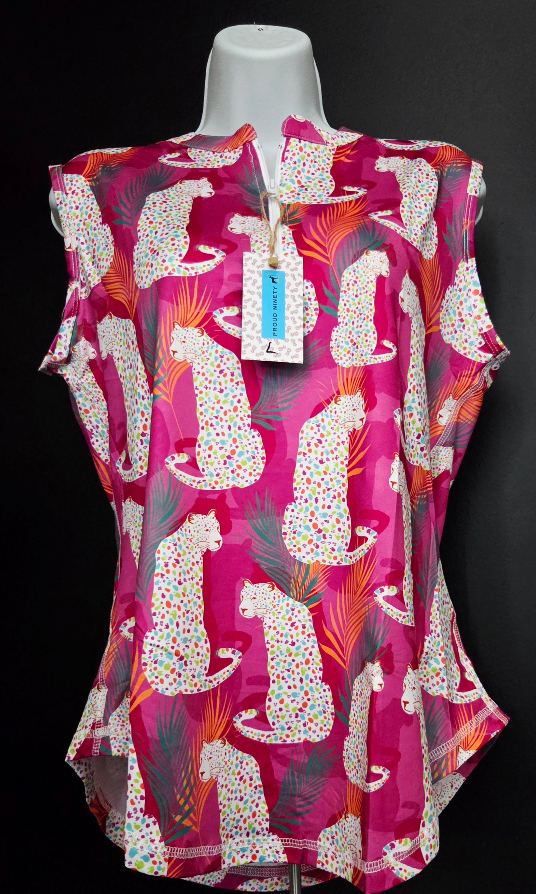 Women's Golf Sleeveless Shirt - Cat Design