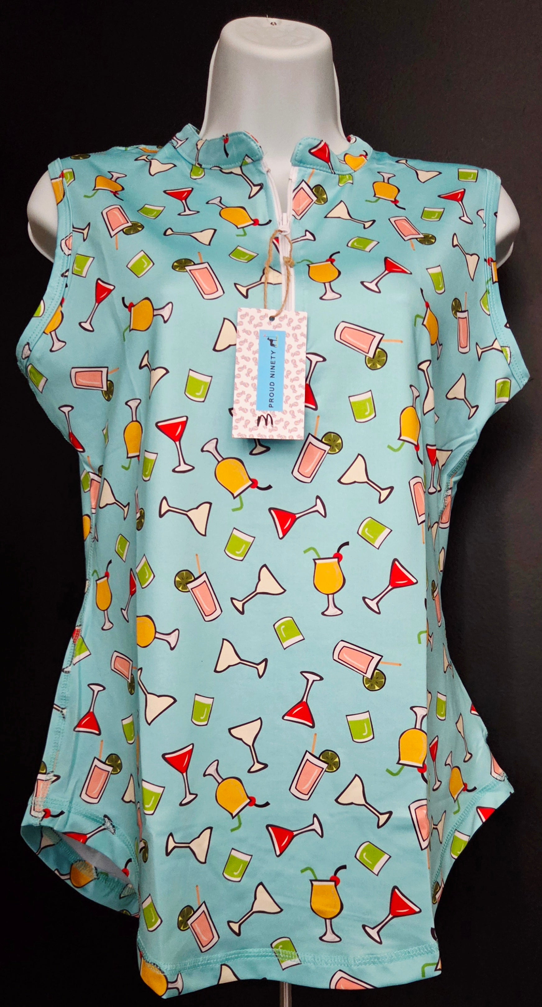 Women's Golf Sleeveless Shirt - Drinks Design