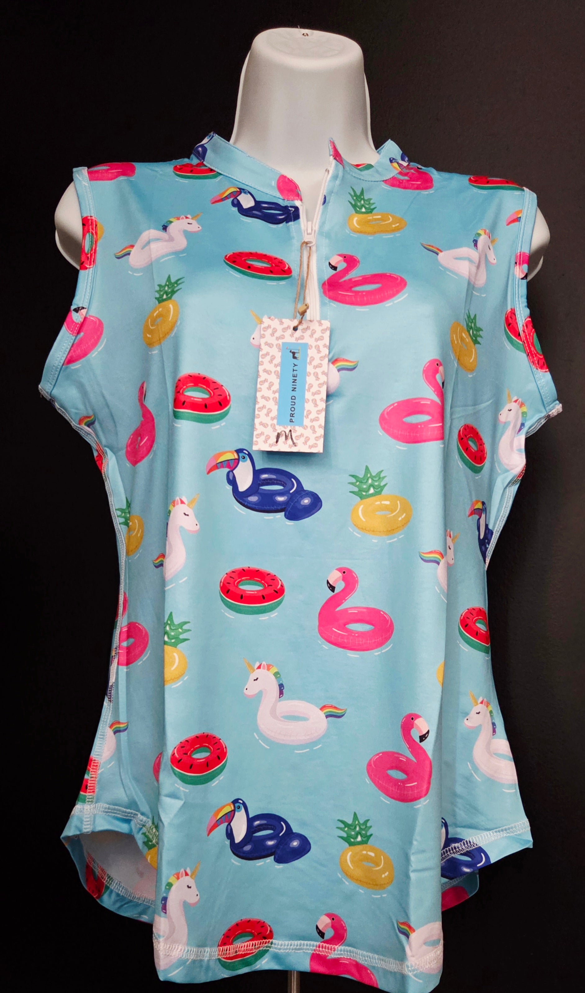 Women's Golf Sleeveless Shirt - Floaties Design
