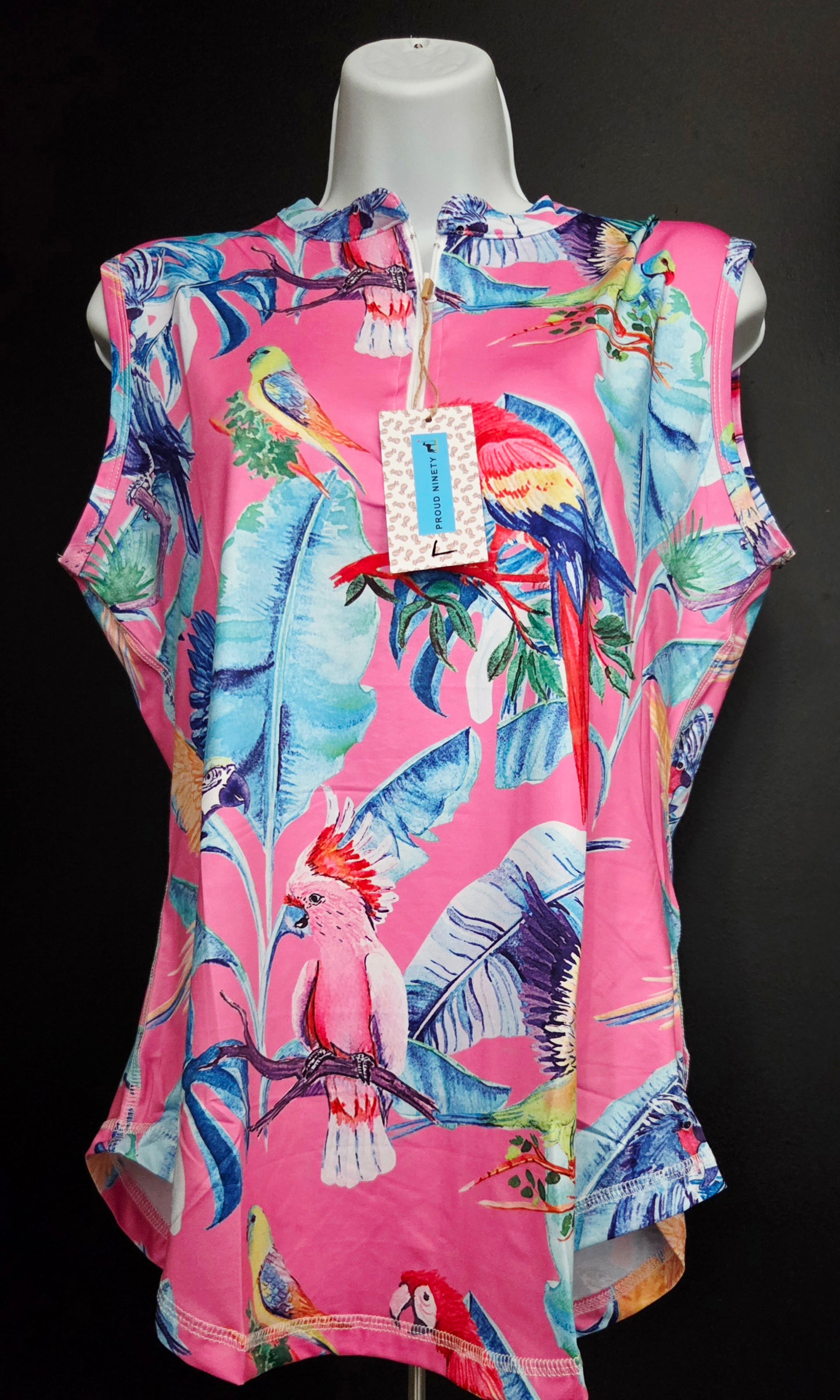 Women's Golf Sleeveless Shirt - Parrot Design