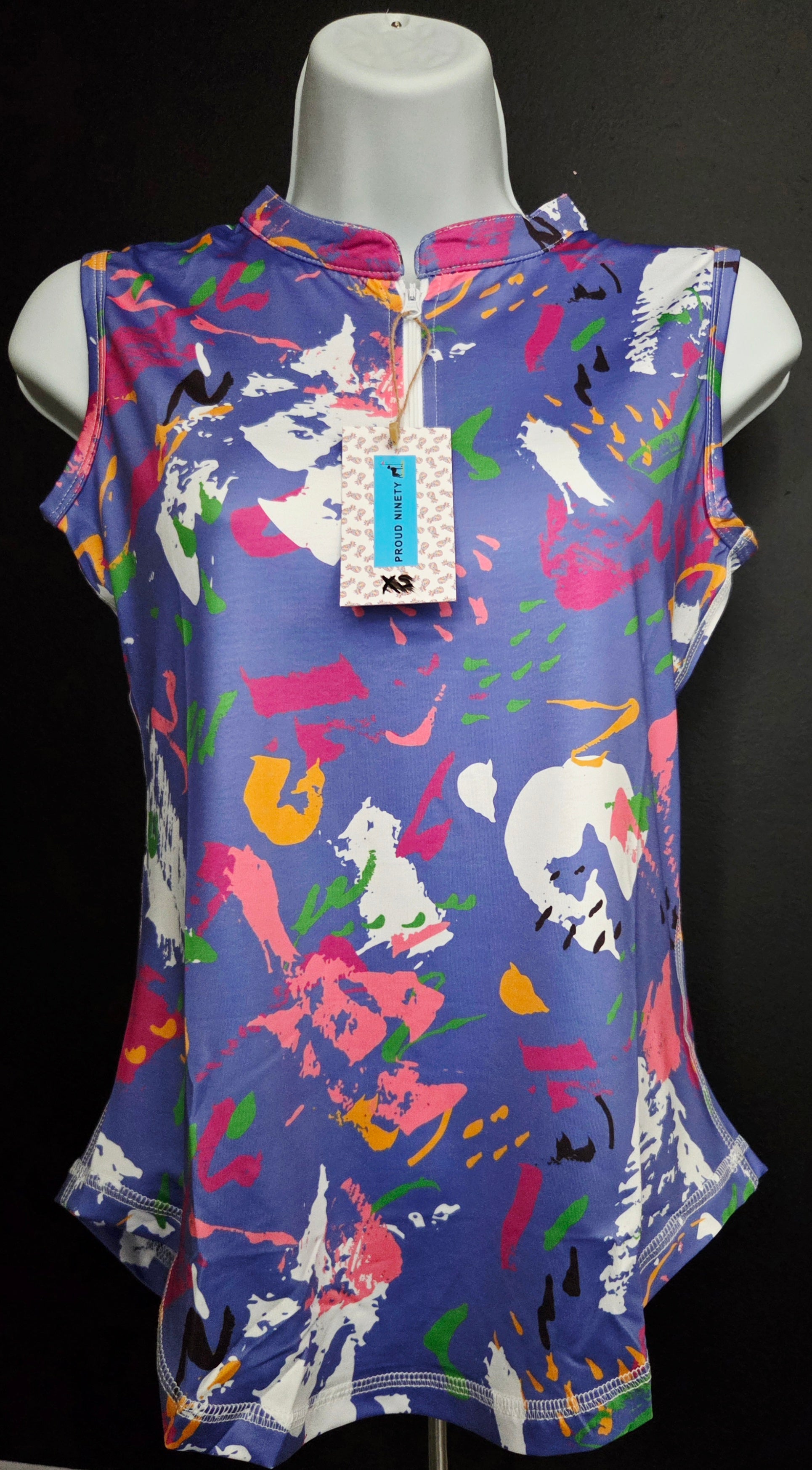 Women's Golf Sleeveless Shirt - Purple Design